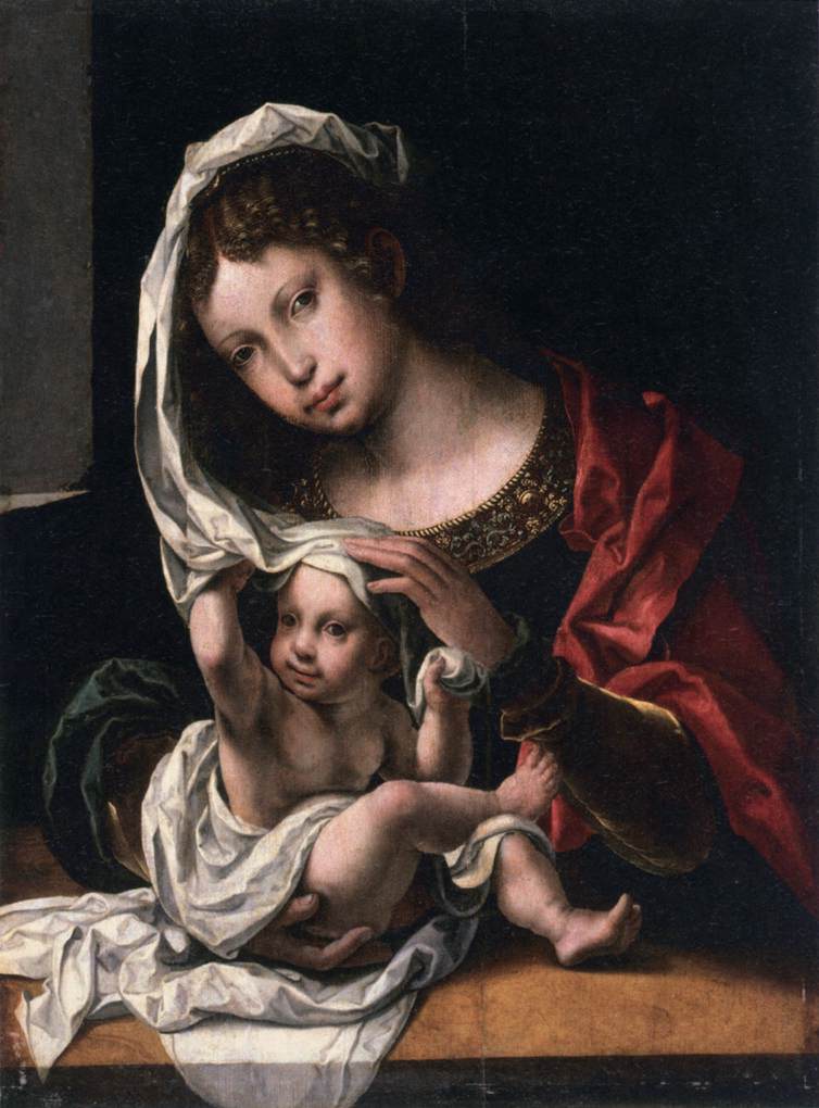 Vierge à l'Enfant au voile